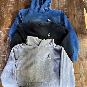JORDAN | (3) Boys’ Hoodie Sweatshirts, Black, Blue, Gray, L